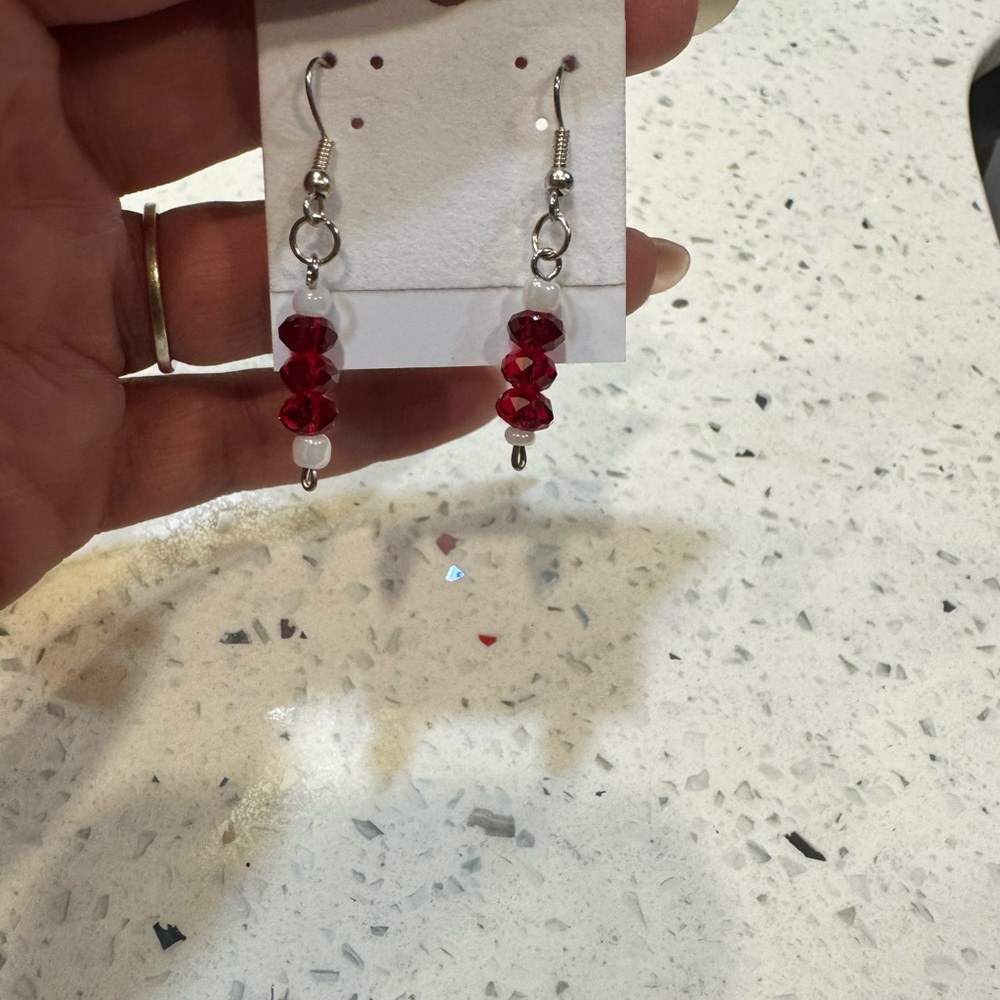 Red Crystal Drop Earrings - Women Jewelry